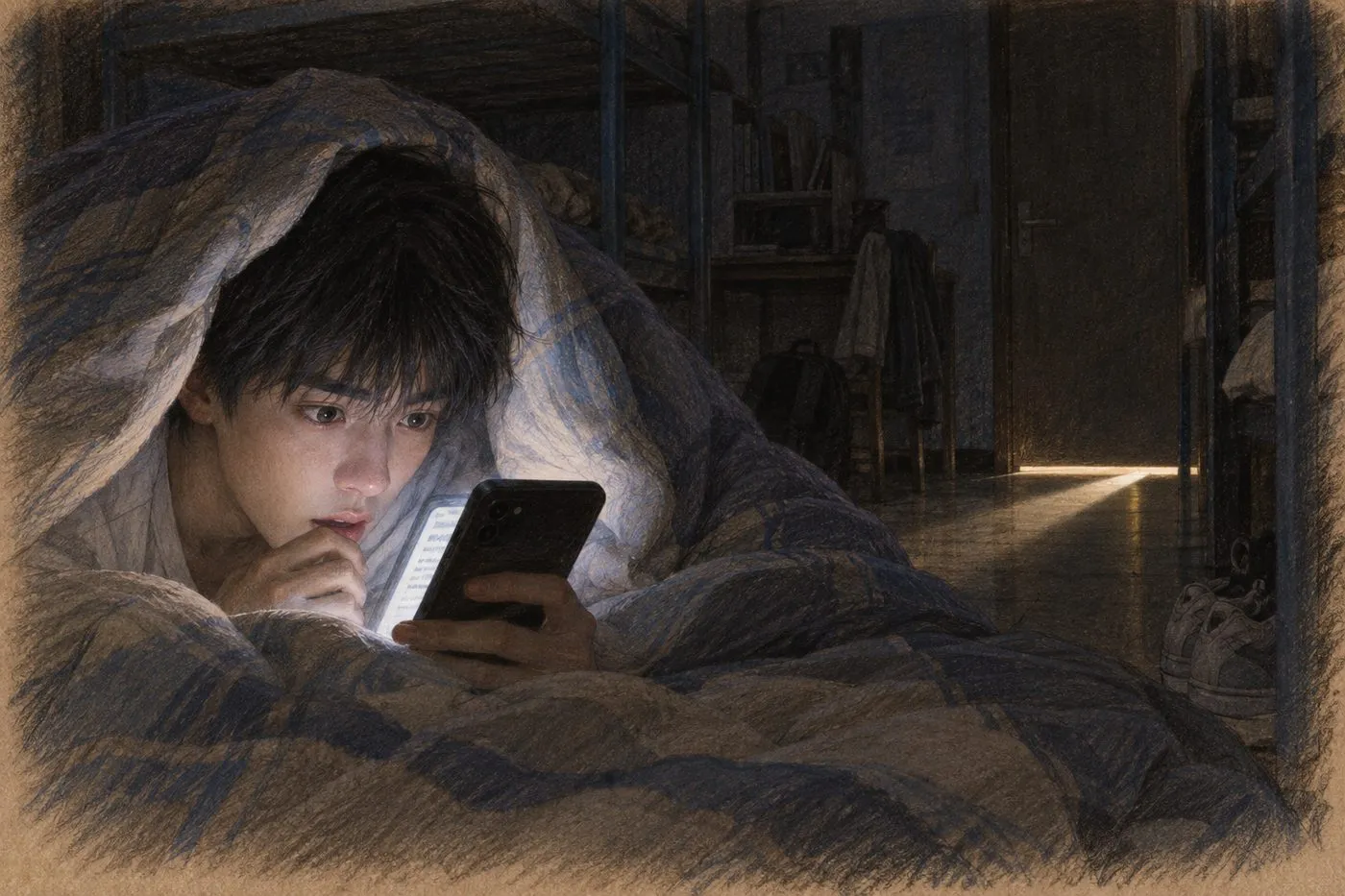 彩铅插画:23:52 的表白